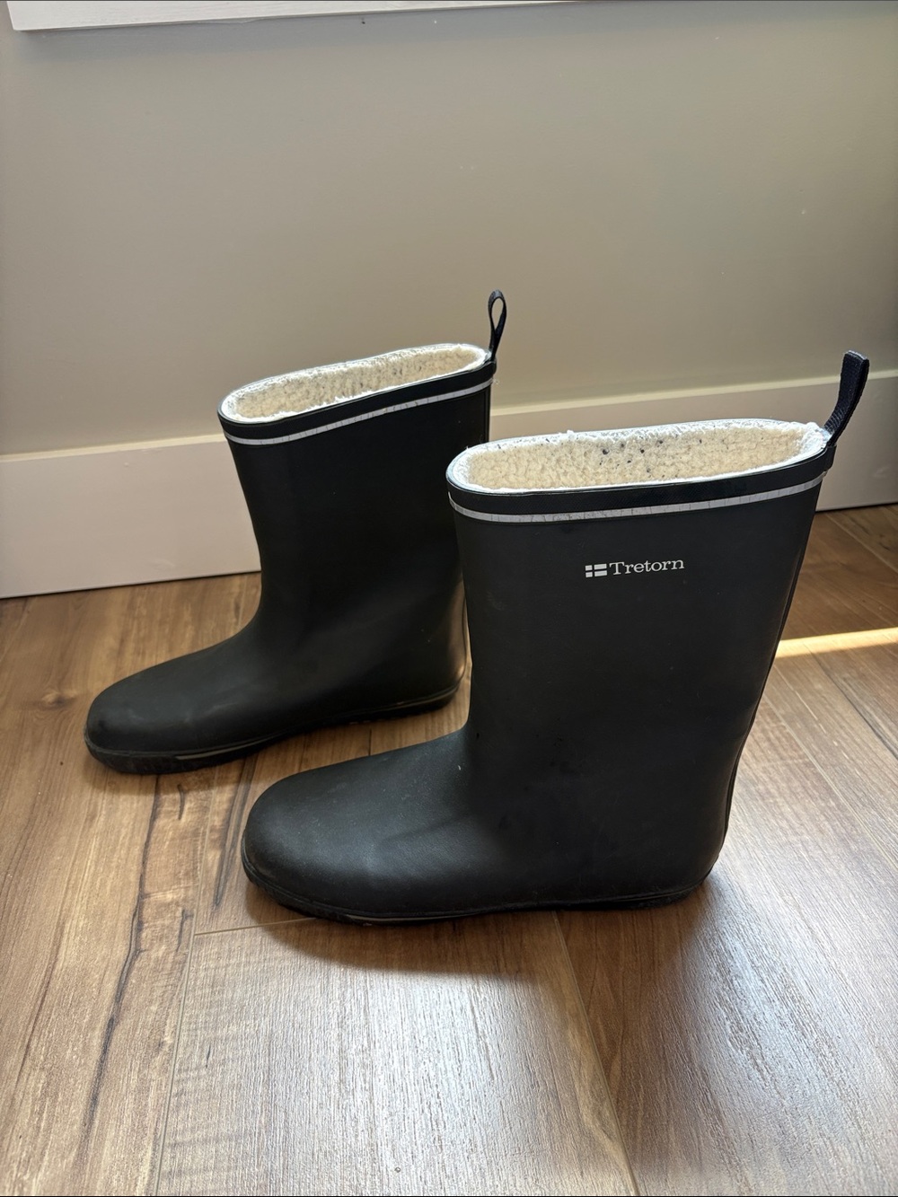 Tretorn Black Rubber Lined Rain Boots